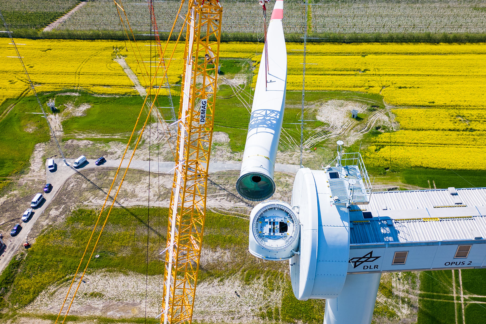 Montage des Rotorblatts