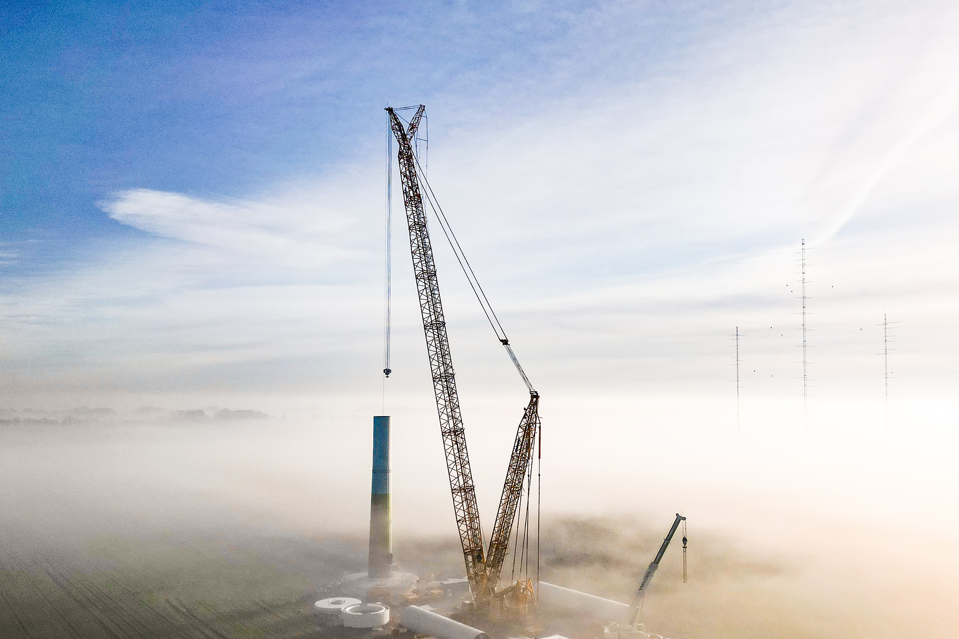 Aufbau der Windenergieanlage